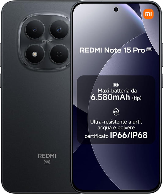 Xiaomi Redmi Note 15 Pro 5G 8GB Ram 256GB Dual Sim Nero Global Version