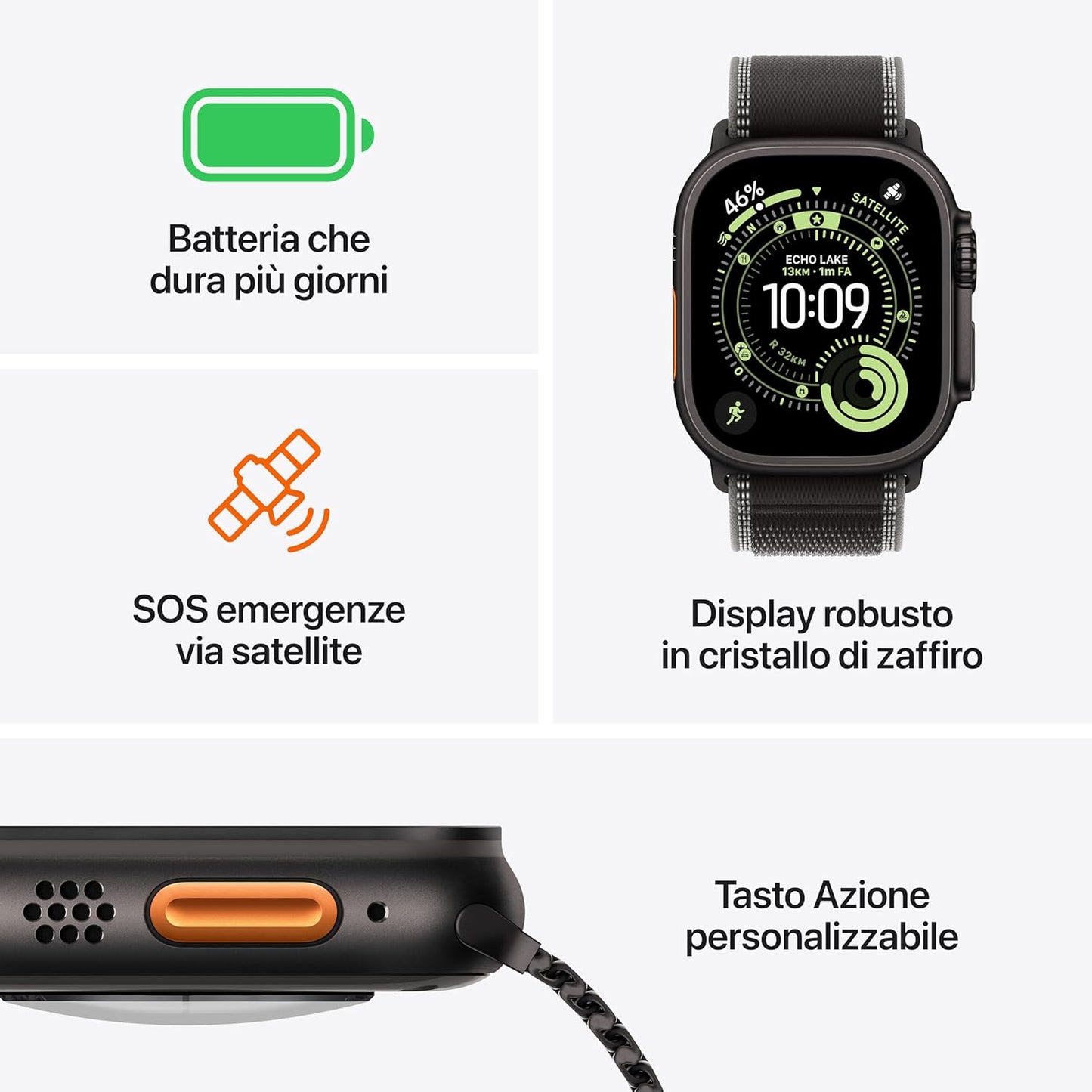 Apple Watch Ultra 3 (2025) GPS + Cellular 49mm Natural Titanium Case Alpine Loop Light Blue M EU