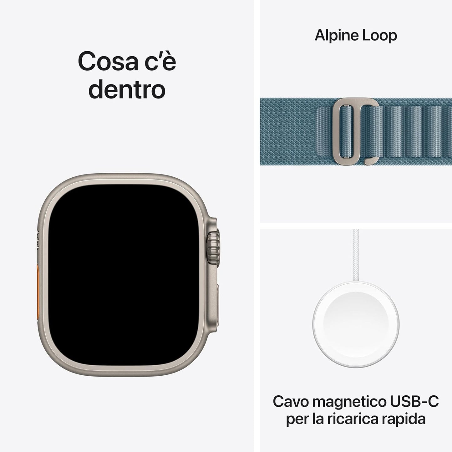 Apple Watch Ultra 3 (2025) GPS + Cellular 49mm Natural Titanium Case Alpine Loop Light Blue M EU
