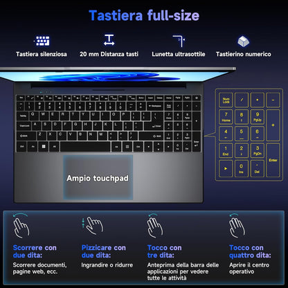 BMAX X15 Power 15.6 pollici 16GB RAM 512GB SSD Intel Core i3-8109U
