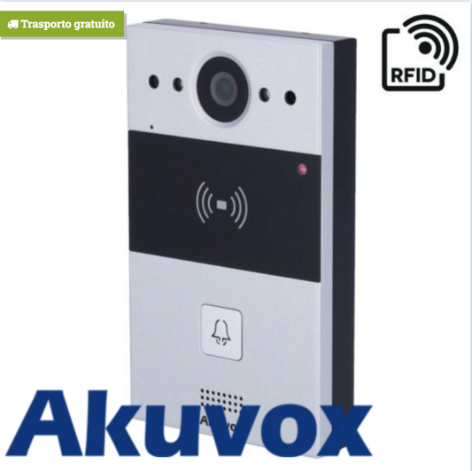 Videocitofono Akuvox Postazione Esterna 1 Chiamata Ip Lettore Rfid E Ncf