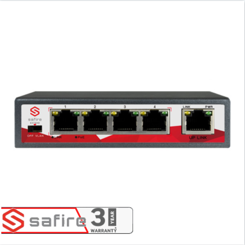 Swicth Poe 4 Porte 10/100mbps E 1 Porta Gigabit