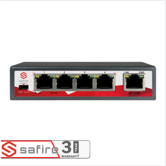 Swicth Poe 4 Porte 10/100mbps E 1 Porta Gigabit